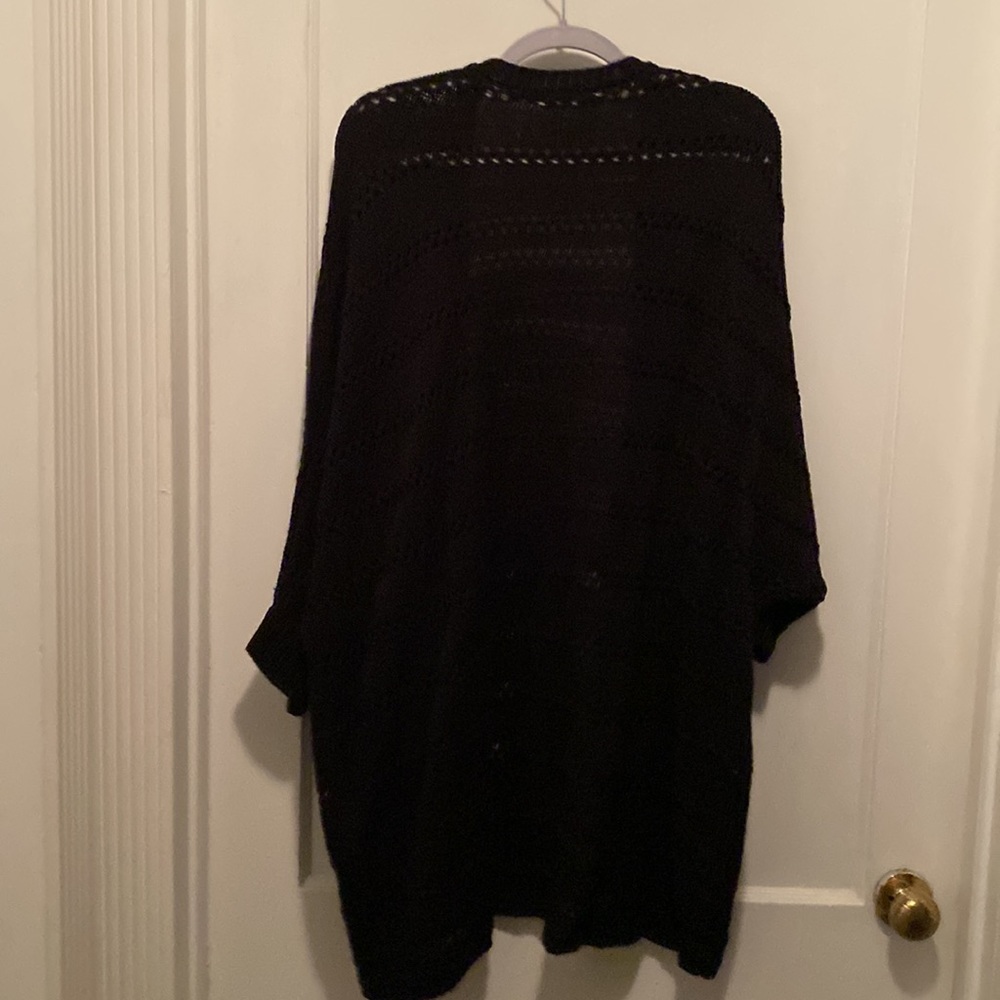 Black Open Front Cardigan Sweater - Picture 2 of 8